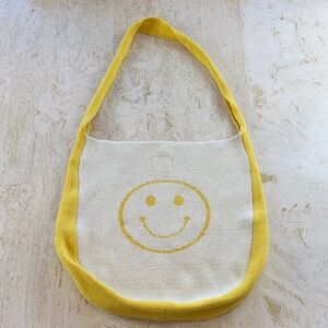 Yllw The Smiley Face Tote Bag Crossbody Knit yellow
